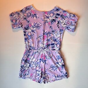Lilly Pulitzer Lavender Kallima Romper (Trunks in the Air pattern)